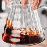 Maxbell Pour over Coffee Pot 600ml Coffee Dispenser for Coffee Maker Drinking Office Clear