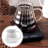 Maxbell Pour over Coffee Pot 600ml Coffee Dispenser for Coffee Maker Drinking Office Clear