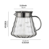 Maxbell Pour over Coffee Pot 600ml Coffee Dispenser for Coffee Maker Drinking Office Grey