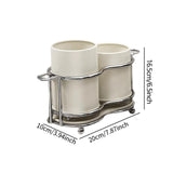 Maxbell Utensil Holder Metal Drainage Box Cutlery Holder for Party Dinner Table Cafe Height Short White