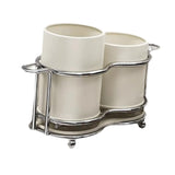 Maxbell Utensil Holder Metal Drainage Box Cutlery Holder for Party Dinner Table Cafe Height Short White