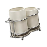 Maxbell Utensil Holder Metal Drainage Box Cutlery Holder for Party Dinner Table Cafe Height Short White