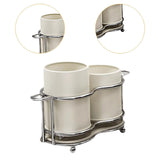 Maxbell Utensil Holder Metal Drainage Box Cutlery Holder for Party Dinner Table Cafe Height Short White