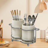 Maxbell Utensil Holder Metal Drainage Box Cutlery Holder for Party Dinner Table Cafe Height Short White