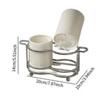 Maxbell Utensil Holder Metal Drainage Box Cutlery Holder for Party Dinner Table Cafe Short White