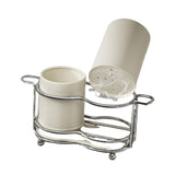 Maxbell Utensil Holder Metal Drainage Box Cutlery Holder for Party Dinner Table Cafe Short White