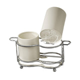 Maxbell Utensil Holder Metal Drainage Box Cutlery Holder for Party Dinner Table Cafe Short White