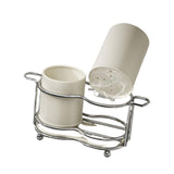 Maxbell Utensil Holder Metal Drainage Box Cutlery Holder for Party Dinner Table Cafe Short White