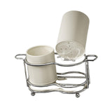 Maxbell Utensil Holder Metal Drainage Box Cutlery Holder for Party Dinner Table Cafe Short White