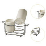Maxbell Utensil Holder Metal Drainage Box Cutlery Holder for Party Dinner Table Cafe Short White