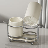 Maxbell Utensil Holder Metal Drainage Box Cutlery Holder for Party Dinner Table Cafe Short White