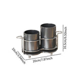 Maxbell Utensil Holder Metal Drainage Box Cutlery Holder for Party Dinner Table Cafe Height ShortDarkGray
