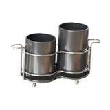 Maxbell Utensil Holder Metal Drainage Box Cutlery Holder for Party Dinner Table Cafe Height ShortDarkGray