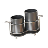 Maxbell Utensil Holder Metal Drainage Box Cutlery Holder for Party Dinner Table Cafe Height ShortDarkGray