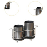 Maxbell Utensil Holder Metal Drainage Box Cutlery Holder for Party Dinner Table Cafe Height ShortDarkGray