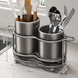 Maxbell Utensil Holder Metal Drainage Box Cutlery Holder for Party Dinner Table Cafe Height ShortDarkGray