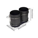 Maxbell Utensil Holder Metal Drainage Box Cutlery Holder for Party Dinner Table Cafe Short Dark Gray