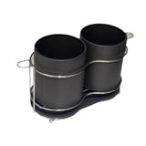 Maxbell Utensil Holder Metal Drainage Box Cutlery Holder for Party Dinner Table Cafe Short Dark Gray