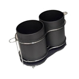 Maxbell Utensil Holder Metal Drainage Box Cutlery Holder for Party Dinner Table Cafe Short Dark Gray