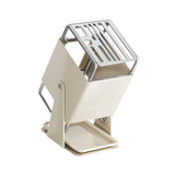 Maxbell Knife Block Swivel with Scissors Slot Storage Organizer Kitchen Knife Holder White