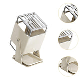 Maxbell Knife Block Swivel with Scissors Slot Storage Organizer Kitchen Knife Holder White