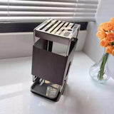 Maxbell Knife Block Swivel with Scissors Slot Storage Organizer Kitchen Knife Holder Wood Grain