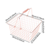 Maxbell Shopping Basket Storage Organizer Bin with Handle for Toys Cosmetics Bedroom L