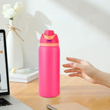 Maxbell Insulated Stainless Steel Water Bottle 1000ml Tumbler for Car Driving Picnic rose red