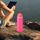 Maxbell Insulated Stainless Steel Water Bottle 1000ml Tumbler for Car Driving Picnic rose red
