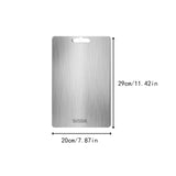 Maxbell Stainless Steel Cutting Board Sleek Chopping Board for Indoor Camping Hiking 29cmx20cm