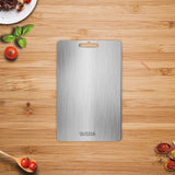 Maxbell Stainless Steel Cutting Board Sleek Chopping Board for Indoor Camping Hiking 29cmx20cm