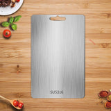 Maxbell Stainless Steel Cutting Board Sleek Chopping Board for Indoor Camping Hiking 34cmx23cm