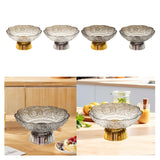 Maxbell Fruit Bowl Footed Tray Dish Decorative Bowl for Wedding Dining Table Dessert Whiite and Gold