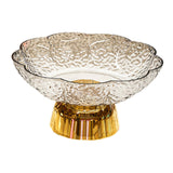 Maxbell Fruit Bowl Footed Tray Dish Decorative Bowl for Wedding Dining Table Dessert Whiite and Gold