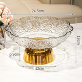 Maxbell Fruit Bowl Footed Tray Dish Decorative Bowl for Wedding Dining Table Dessert Whiite and Gold