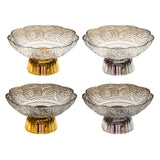 Maxbell Fruit Bowl Footed Tray Dish Decorative Bowl for Wedding Dining Table Dessert Whiite and Gold