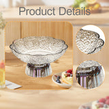 Maxbell Fruit Bowl Footed Tray Dish Decorative Bowl for Wedding Dining Table Dessert Whiite and Silver