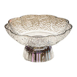Maxbell Fruit Bowl Footed Tray Dish Decorative Bowl for Wedding Dining Table Dessert Whiite and Silver