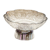 Maxbell Fruit Bowl Footed Tray Dish Decorative Bowl for Wedding Dining Table Dessert Whiite and Silver