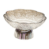 Maxbell Fruit Bowl Footed Tray Dish Decorative Bowl for Wedding Dining Table Dessert Whiite and Silver