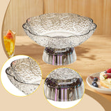 Maxbell Fruit Bowl Footed Tray Dish Decorative Bowl for Wedding Dining Table Dessert Whiite and Silver