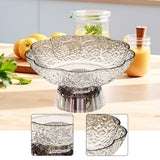 Maxbell Fruit Bowl Footed Tray Dish Decorative Bowl for Wedding Dining Table Dessert Whiite and Silver