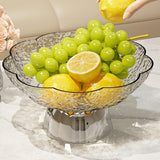 Maxbell Fruit Bowl Footed Tray Dish Decorative Bowl for Wedding Dining Table Dessert Whiite and Silver
