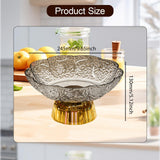 Maxbell Fruit Bowl Footed Tray Dish Decorative Bowl for Wedding Dining Table Dessert Gray and Gold