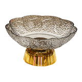 Maxbell Fruit Bowl Footed Tray Dish Decorative Bowl for Wedding Dining Table Dessert Gray and Gold