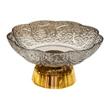 Maxbell Fruit Bowl Footed Tray Dish Decorative Bowl for Wedding Dining Table Dessert Gray and Gold