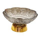 Maxbell Fruit Bowl Footed Tray Dish Decorative Bowl for Wedding Dining Table Dessert Gray and Gold