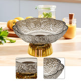 Maxbell Fruit Bowl Footed Tray Dish Decorative Bowl for Wedding Dining Table Dessert Gray and Gold