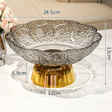 Maxbell Fruit Bowl Footed Tray Dish Decorative Bowl for Wedding Dining Table Dessert Gray and Gold