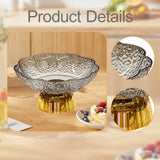 Maxbell Fruit Bowl Footed Tray Dish Decorative Bowl for Wedding Dining Table Dessert Gray and Gold